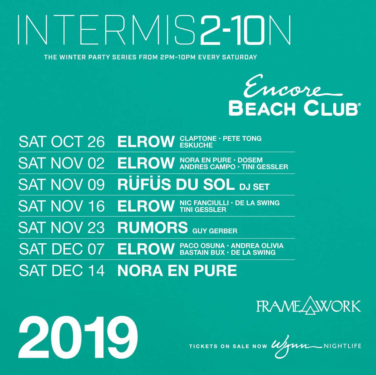 Intermission Encore Beach Club Winter Party Free Entry